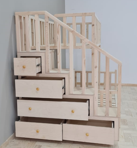 Bunk Bed Dahlia with storage cabinet stairs