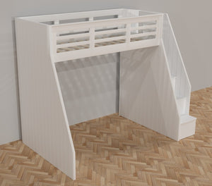 Loft Bed Amna with open shelves