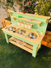 READY FOR DELIVERY Ladybug Mud Kitchen, 517 green/ varnished, 62 cm table height