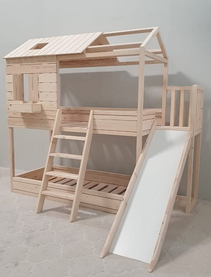 House Bunk Bed Scarlett with slide