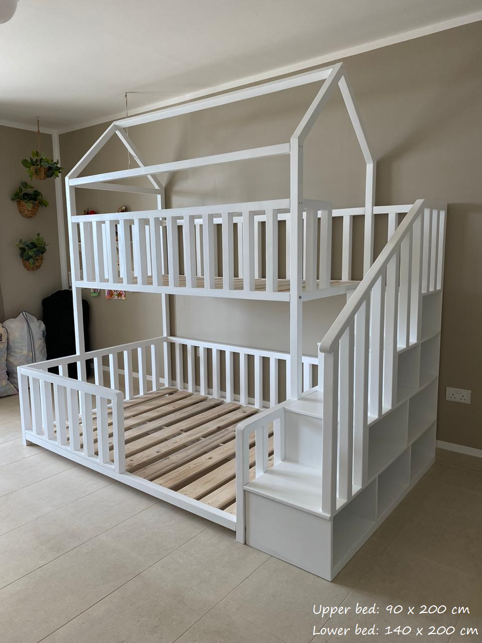 Maya house bunk bed with storage stairs