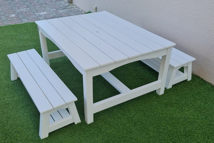 Kids outdoor picnic table and 2 benches