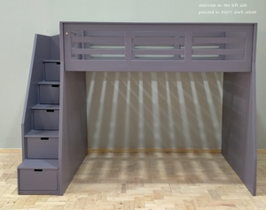 Loft Bed Amna with storage drawer staircase