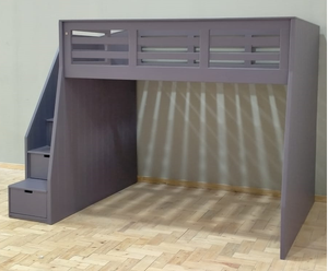 Loft Bed Amna with storage drawer staircase