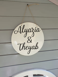 Wooden name sign (outdoor use)