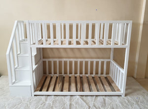 The Peyton Bunk Bed with storage stairs